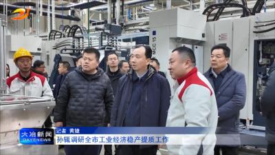 孙辄调研全市工业经济稳产提质工作