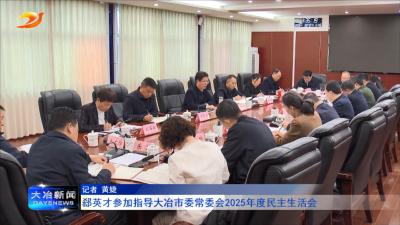 郄英才参加指导大冶市委常委会2025年度民主生活会