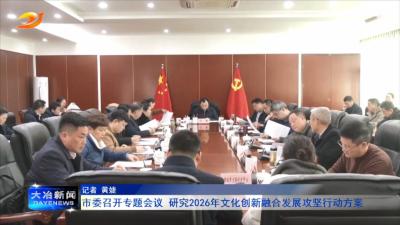市委召开专题会议 研究2026年文化创新融合发展攻坚行动方案