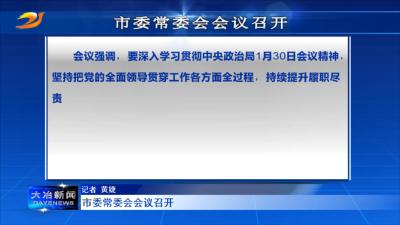 市委常委会会议召开
