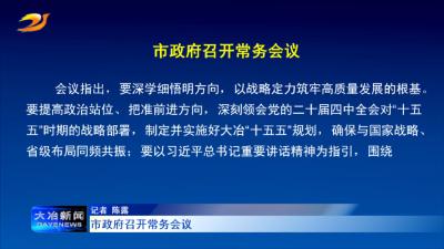 市政府召开常务会议