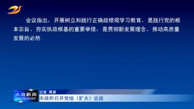 市政府召开党组（扩大）会议