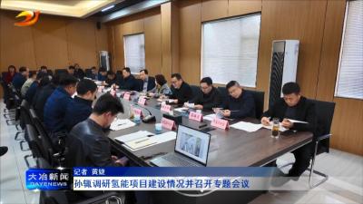 
孙辄调研氢能项目建设情况并召开专题会议