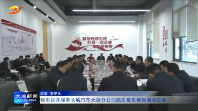我市召开服务长城汽车大冶分公司高质量发展现场办公会