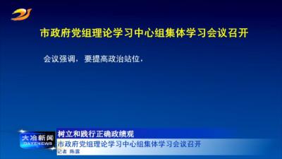 市政府党组理论学习中心组集体学习会议召开