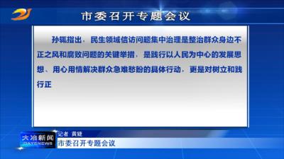 市委召开专题会议