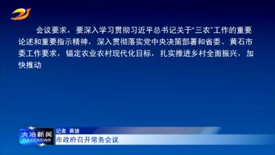 市政府召开常务会议