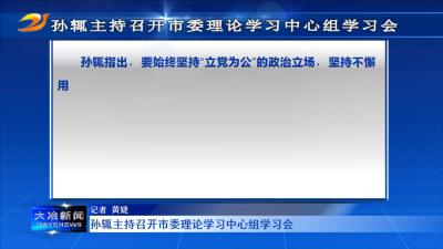 孙辄主持召开市委理论学习中心组学习会