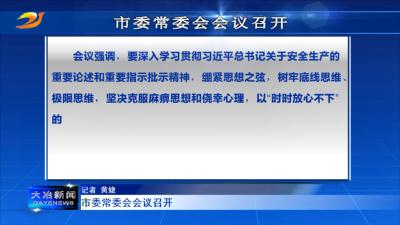 市委常委会会议召开