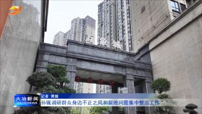孙辄调研群众身边不正之风和腐败问题集中整治工作