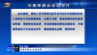 市委常委会会议召开