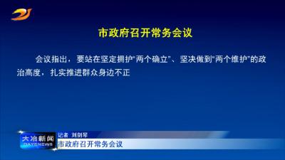 市政府召开常务会议