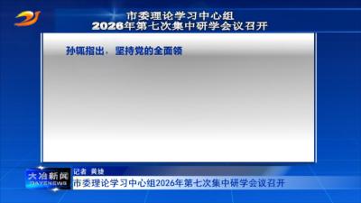市委理论学习中心组2026年第七次集中研学会议召开