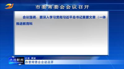 市委常委会会议召开