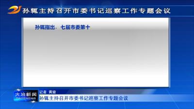 孙辄主持召开市委书记巡察工作专题会议