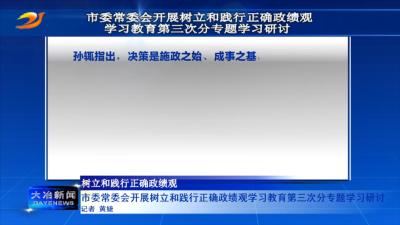 市委常委会开展树立和践行正确政绩观学习教育第三次分专题学习研讨 