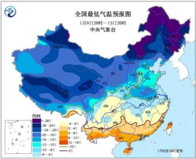 “三九严寒”今日到来 中国大部地区持续天寒地冻