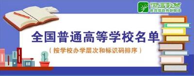 高考生必看！教育部最新发布2019全国高校名单 报志愿有用！
