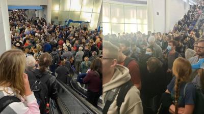 美国机场挤满人人人人人……现场这个细节令人担忧 