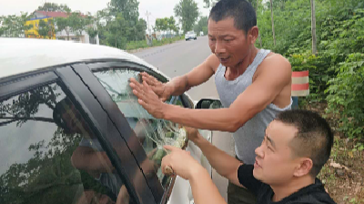 好险！幼童被困车内 网管员砸窗救人