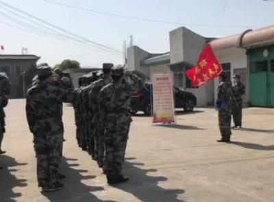 钟祥市胡集镇组织基干民兵开展入队训练