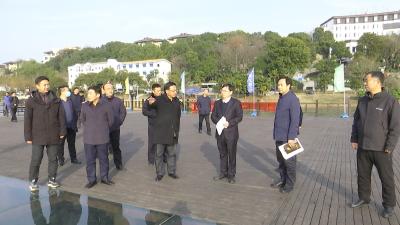 杨孟富 粟建湘调研元宵节灯光音乐焰火晚会筹备情况