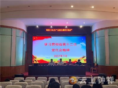 钟祥三中组织学习湖北省第十二次党代会精神