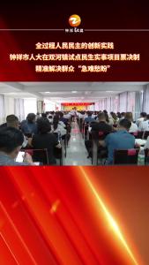 全过程人民民主的创新实践钟祥市人大在双河镇试点民生实事项目票决制 精准解决群众“急难愁盼”