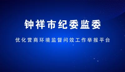 钟祥市纪委监委优化营商环境监督问效工作举报平台