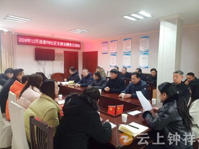 郢中街道连家沟社区开展12月份“支部主题党日”活动