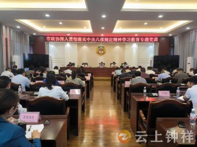 白海峰就市政协深入贯彻落实中央八项规定精神学习教育上专题党课