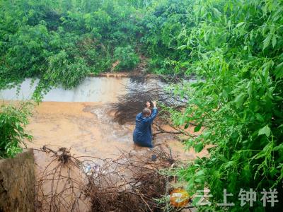暴雨突袭显担当 网格员紧急疏通渠道保平安