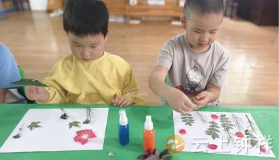落叶成画 童趣留痕——莫愁幼儿园举办树叶喷绘活动