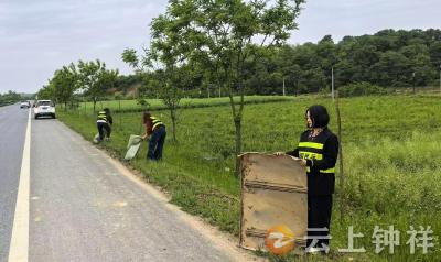东桥镇基干民兵积极开展“清洁家园”行动