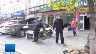 市城管执法大队专项整治静态停车秩序