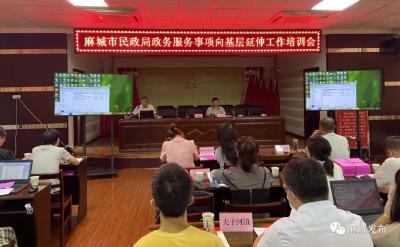  市民政局开展政务服务事项向基层延伸工作培训会