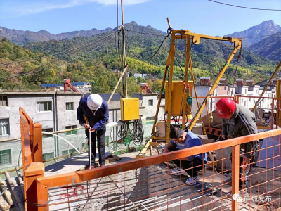 龟峰山景区地灾防治治理工程加紧施工