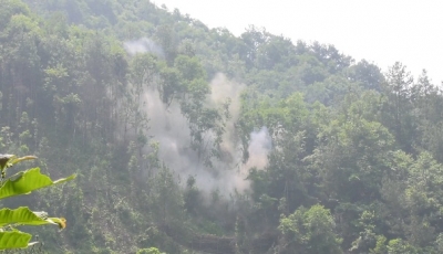 水月寺镇结合地灾演练成功排除一处岩崩险情