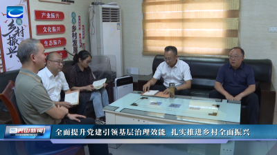 全面提升党建引领基层治理效能 扎实推进乡村全面振兴