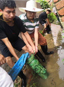 沙洋县财政局后港分局实习大学生参与防汛排涝