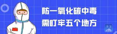 防一氧化碳中毒需盯牢五个地方