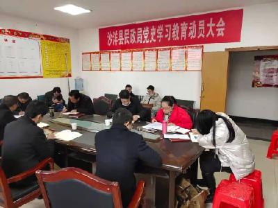 沙洋县民政局召开党史学习教育动员大会