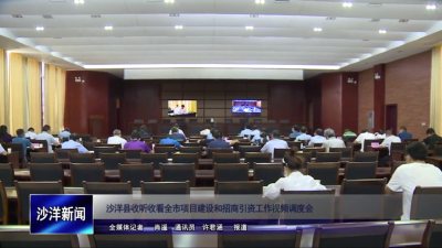 V视丨沙洋县收听收看全市项目建设和招商引资工作视频调度会