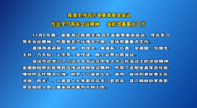 V视丨陈威主持召开县委常委会会议 传达学习有关会议精神 安排部署重点工作