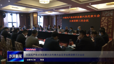 V视丨中国共产党沙洋县第六次代表大会召开主席团第三次会议