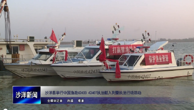 V视丨沙洋县举行中国渔政42433  42407执法艇入列暨执法行动活动