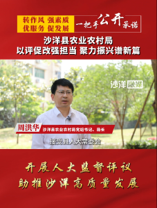 【以评促改强担当 聚力振兴谱新篇·一把手公开承诺】沙洋县农业农村局接受县人大常委会2025年工作评议公开承诺