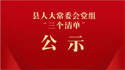 关于党员干部下基层察民情解民忧暖民心实践活动县人大常委会党组“三个清单”的公示