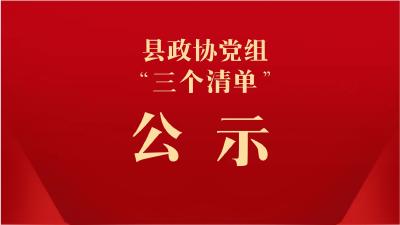 关于党员干部下基层察民情解民忧暖民心 实践活动县政协党组“三个清单”的公示