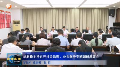 刘君峰主持召开社会治理、公共服务专班调研座谈会